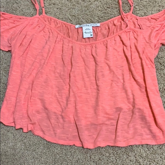 Salmon off the shoulder shirt - Picture 1 of 3